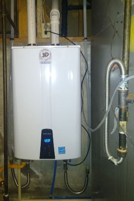 Tankless water heater installed by 3D